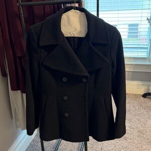 DKNY Black Pea Coat